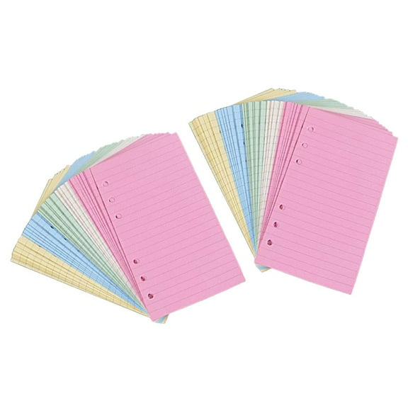 OUNONA Colorful Loose Leaf Paper for Writing with Transverse Lines Assorted Colors Fits 6 Ring Notebook Size