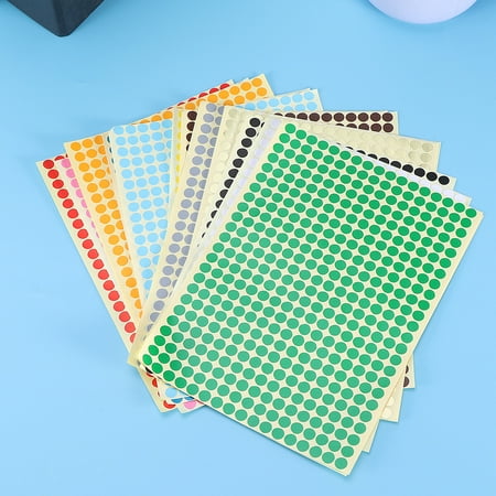 Omeite Colored Dot Round Self-adhesive Label Sticker 6mm (Mixed Color 16 Sheets)