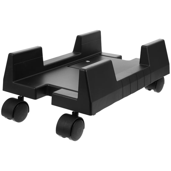 Omeite Computer host bracket removable chassis base with brake movable tray desktop host rack (black)