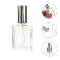 thumbnail image 1 of Omeite Flat square transparent spray perfume glass bottle empty bottle refilling bottle 4pcs (silver lid), 1 of 6