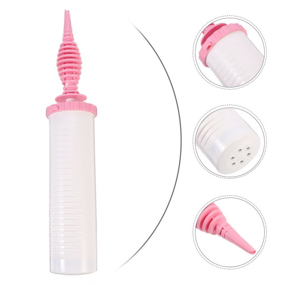 OUNONA Pink Balloon Pump for Parties Handheld Manual Air Tool for Inflating Balloons Plastic 1Pc