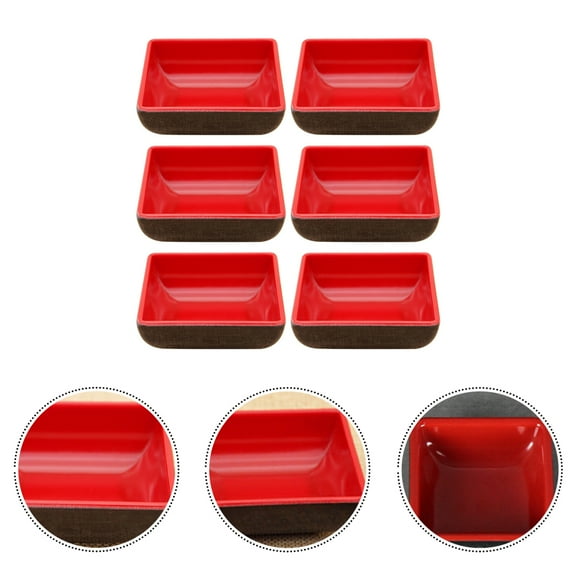 BESTYASH Red mine Sauce Dish for Home Use Craftsmanship Suitable for Sauces and Spices 6 Pcs