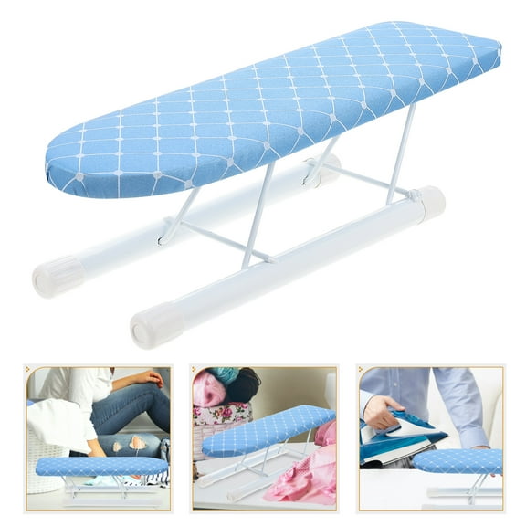 Omeite Mini folding ironing board, sleeve ironing board, desktop household ironing board, small ironing rack, sleeve ironing board (blue checkered sleeve rack)
