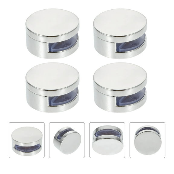 Omeite Mirror fixing bracket, no need to punch holes on the wall, mirror nails to fix glass clips 4pcs (round mirror bracket)