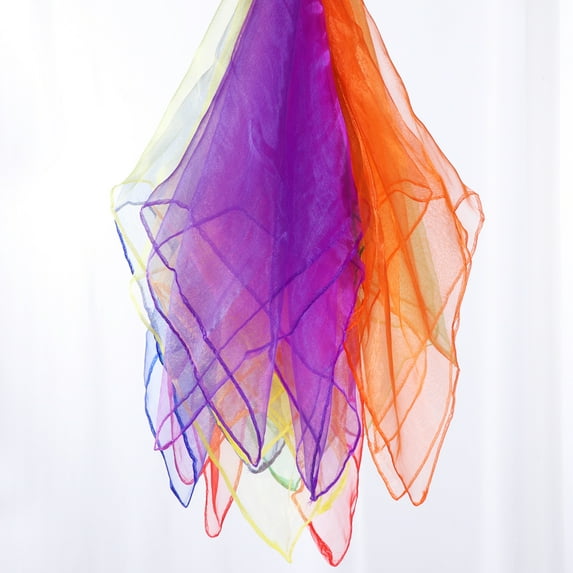 OULII 12 Pieces Square Dance Scarves for Stage Performance Assorted Color Polyester Nylon Blend