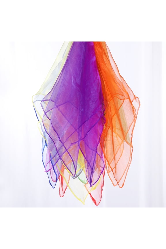 OULII 12 Pieces Square Dance Scarves for Stage Performance Assorted Color Polyester Nylon Blend