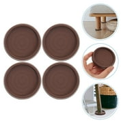Omeite 3.5 Inch Furniture Caster Cups, Non-Rubber Piano Foot Pads for Sofa and Chair, 4-Piece Brown Set