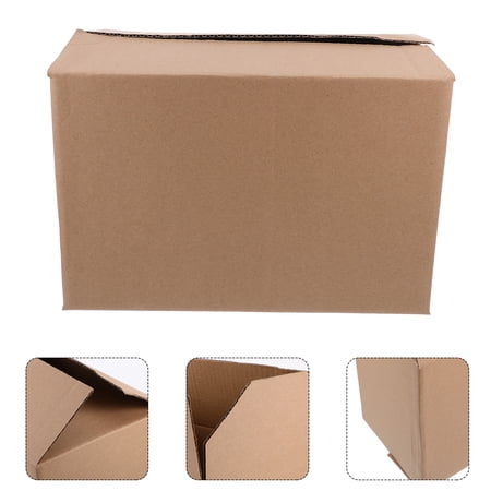 BESTYASH cardboard boxes for posting Storage Box Light Brown General Users Storage Solutions 5 Pcs