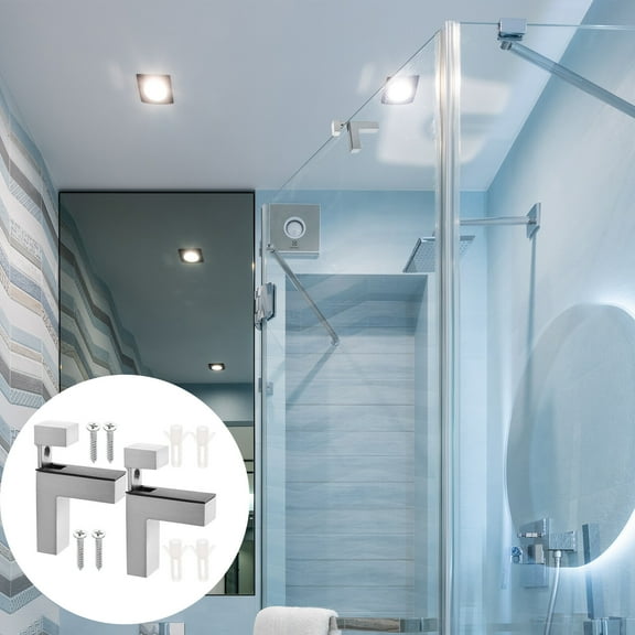 Omeite Adjustable Glass Clip Partition Shelf Support F Clip Bracket Brushed Screw Installation 2pcs
