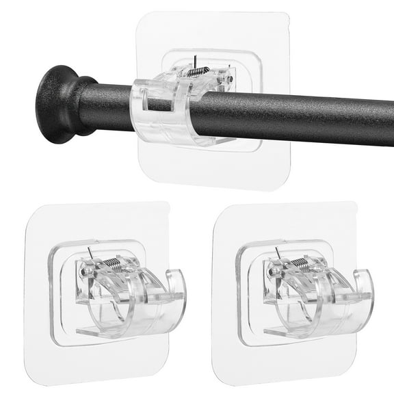 Omeite Punch-free kitchen and living room multi-purpose curtain rod holder 4pcs (2pcs/pack, 2 packs in total)