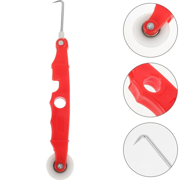 OUNONA Screen Spline Roller Tool for Home Use, Red Plastic Handle, Comfortable Grip, Smooth Rolling, 1 Pack