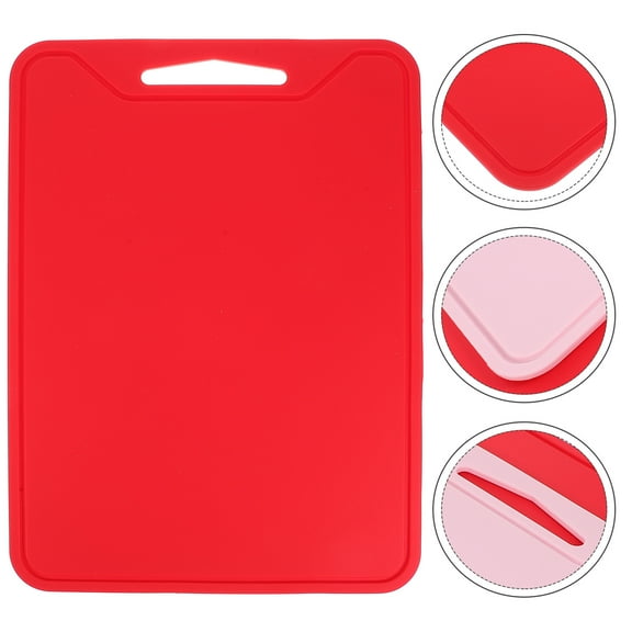 Omeite Silicone Cutting Board Square Non- Flexible Chopping Mat Kitchen Food Prep Random Color