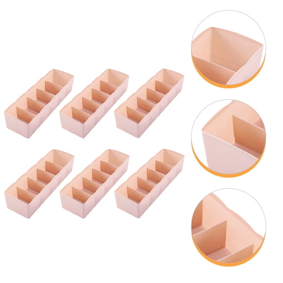 Omeite Socks and underwear storage box household storage box (Nordic pink) 6pcs