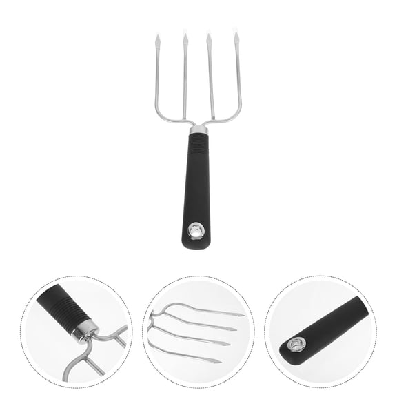 Omeite Stainless steel thick reinforced turkey fork roast lamb fork steak fork (245mm) 1 pack