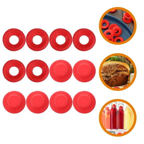 12pcs Silicone Rubber Gaskets: Hat Shaped Swing Top Washers For Bottle Brew Beer Swing Top Bottle Gasket Replacement Accessory