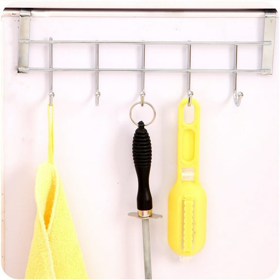 Omeite Thickened and widened horizontal bar stainless steel door hook 24*8.5*2.5cm