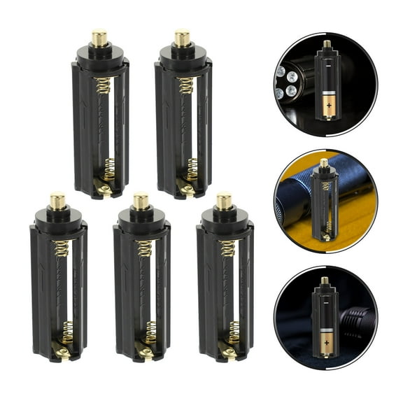 Omeite Three-section AAA battery holder battery box LED flashlight dedicated AAA battery holder 5PCS (black)