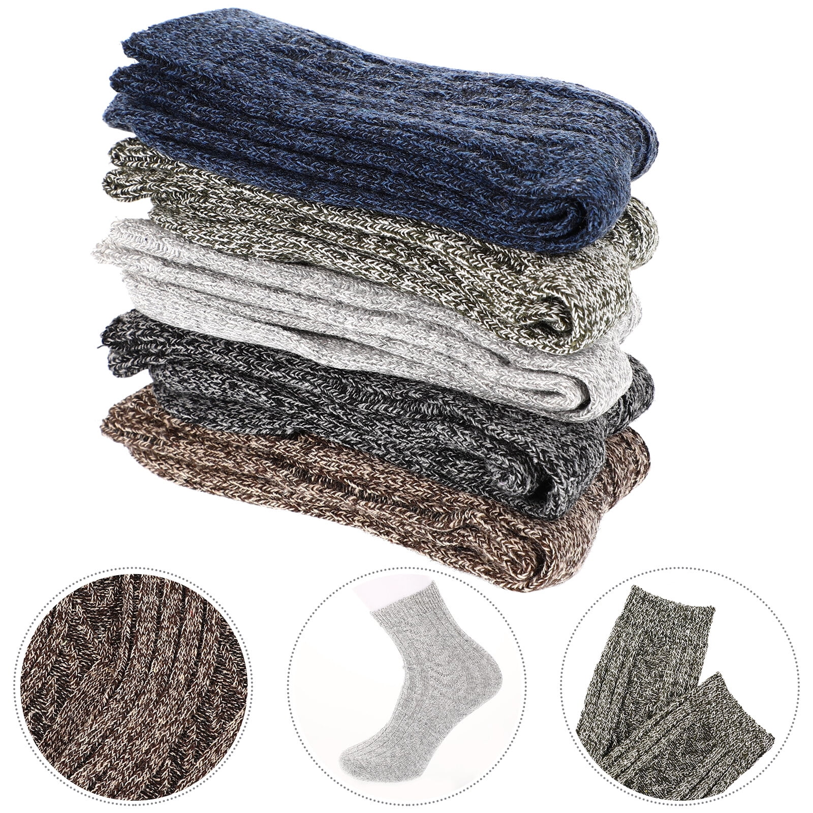 Omeite Twisted double needle socks and parallel line enlarged men's ...