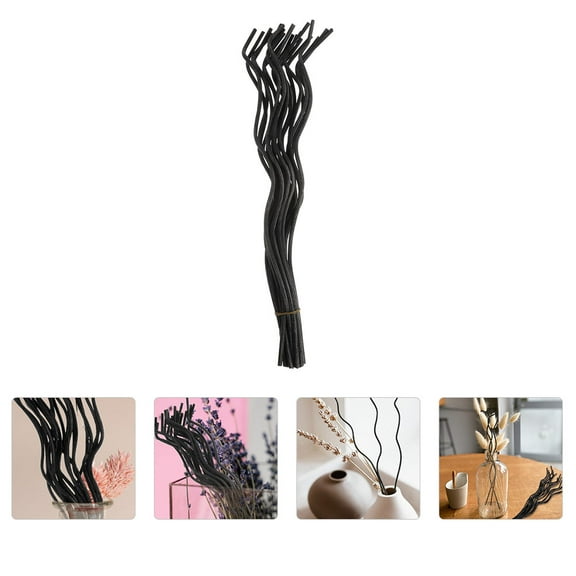 Omeite Wavy rattan reed fragrance diffuser replacement stick aromatherapy rattan branch (length 280mm black) 20pcs