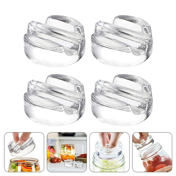 Omeite Wide Mouth Jar Glass Weight Stone Fermentation Weight Stone Kitchen Food Fermentation Storage Accessories (4pcs)
