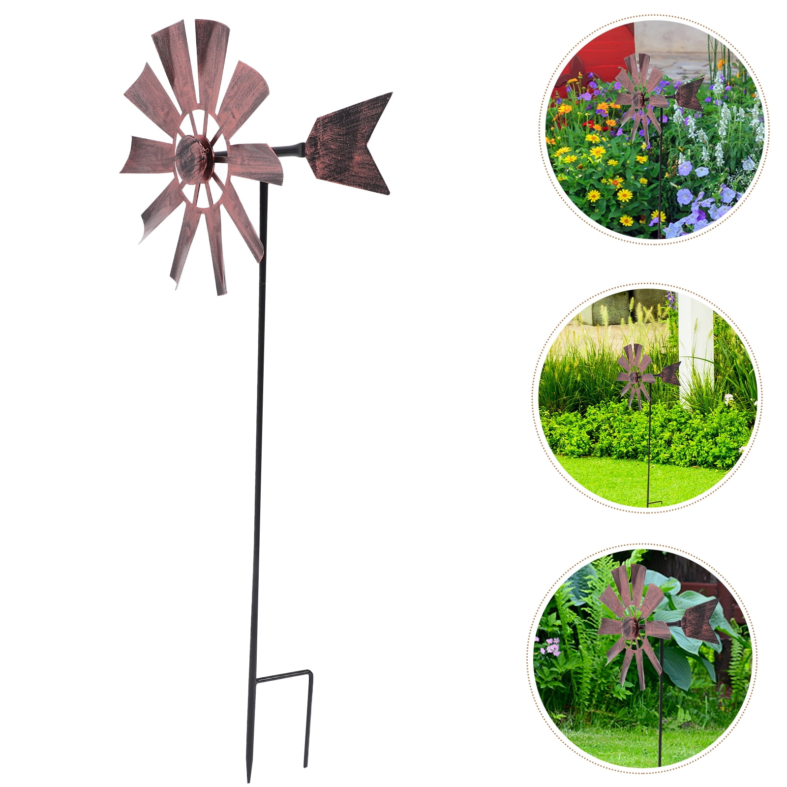 Omeite Wrought iron metal windmill gardening courtyard outdoor windmill ...