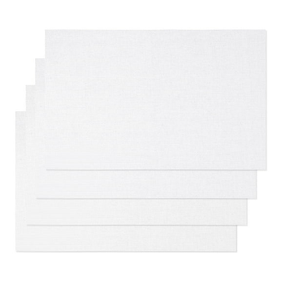 OUNONA ROSENICE 4 Pieces Cross Stitch Cloth Cotton Aida Fabric for Needlework DIY 12 by 18 Inch 11 Count