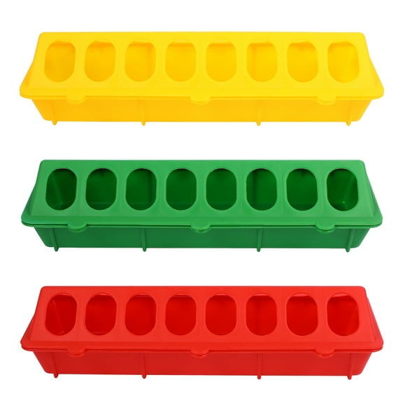 Omeite pigeon cage feeding trough anti-throwing new pigeon food box (30*12.5*8cm mixed color) 3pcs