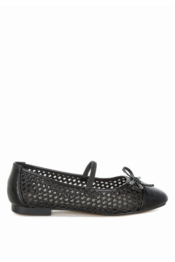 Omela Woven Bow Detail Womens Ballerinas