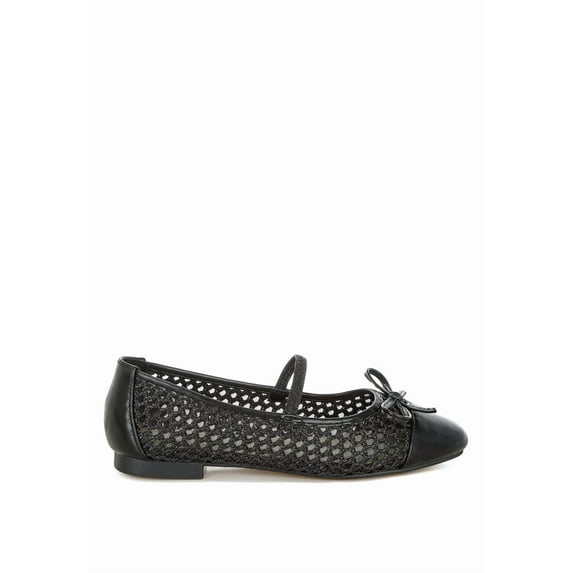 London Rag Omela Woven Bow Detail Womens Ballerinas