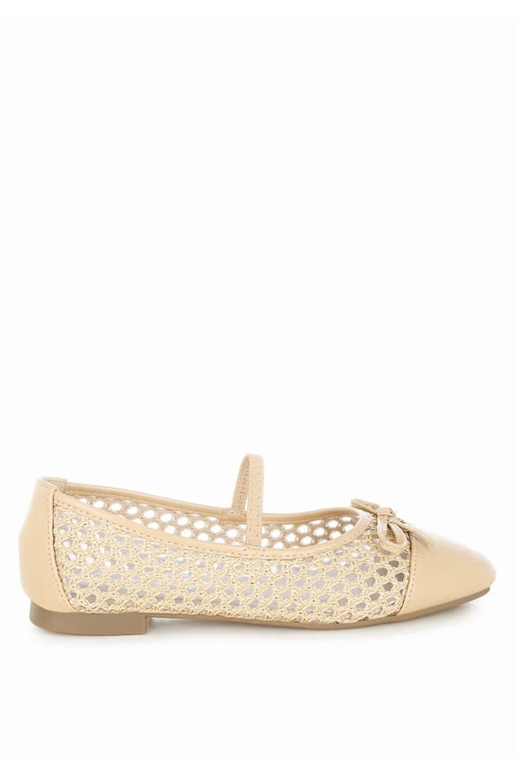 Omela Woven Bow Detail Womens Ballerinas