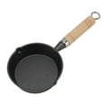 Omelette Fry Pan Round Sturdy Metal Safe Wooden Handle Widely Used