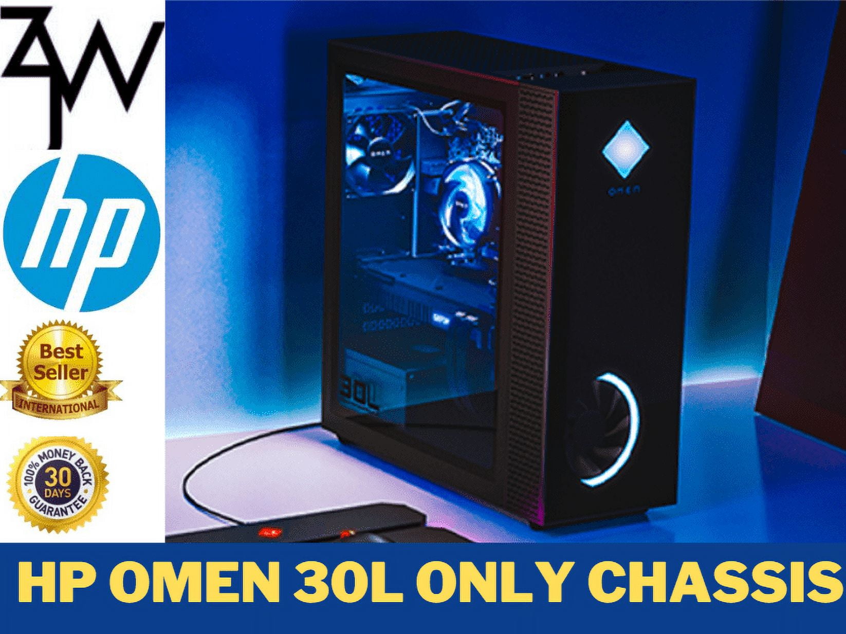 Omen 30L ATX Mid Tower Gaming PC Computer Case Glass RGB NO PSU 