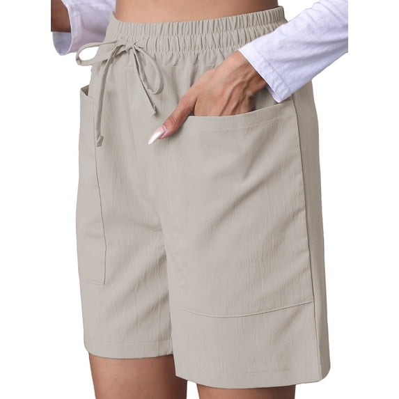 Omen Casual Shorts Drawstring Comfy Elastic Waist Summer Pull on Short with Pockets