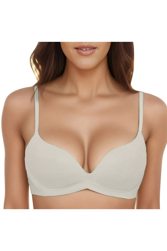 Omen's T Shirt Bra Push Up Padded Bralette Seamless Comfort Soft Cup Wireless Support Everyday Wear