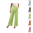 thumbnail image 1 of Omen's Wide Leg Pants Work Business Casual Loose High Waisted Dress Palazzo Flowy Trousers Capris, 1 of 6