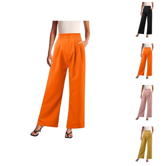Omen's Wide Leg Pants Work Business Casual Loose High Waisted Dress Palazzo Flowy Trousers Womens Summer Capris Lightweight Casual
