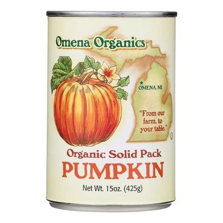 Omena Organics HG2543486 15 oz Solid Pack Pumpkin - Case of 12