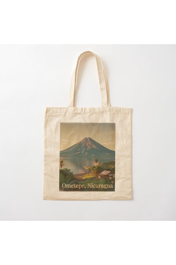 Ometepe Island Style 002 Canvas Tote Bags, Reusable Shopping Bag