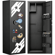Omethey 10-12 Large Unassembled Biometric Fingerprint Gun Safe for Home with Inner Cabinet, Key Hook & DIY Sticker, 15"D x 17.7"W x 54.3"H