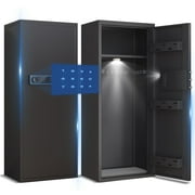 Omethey 10-12 Gun Safe，Large Unassembled Gun Safes for Home Guns and Shotgun，Shotgun Safe with Mute Function & Backlit Keypad，Gun Cabinet with Adjustable Ammo Box