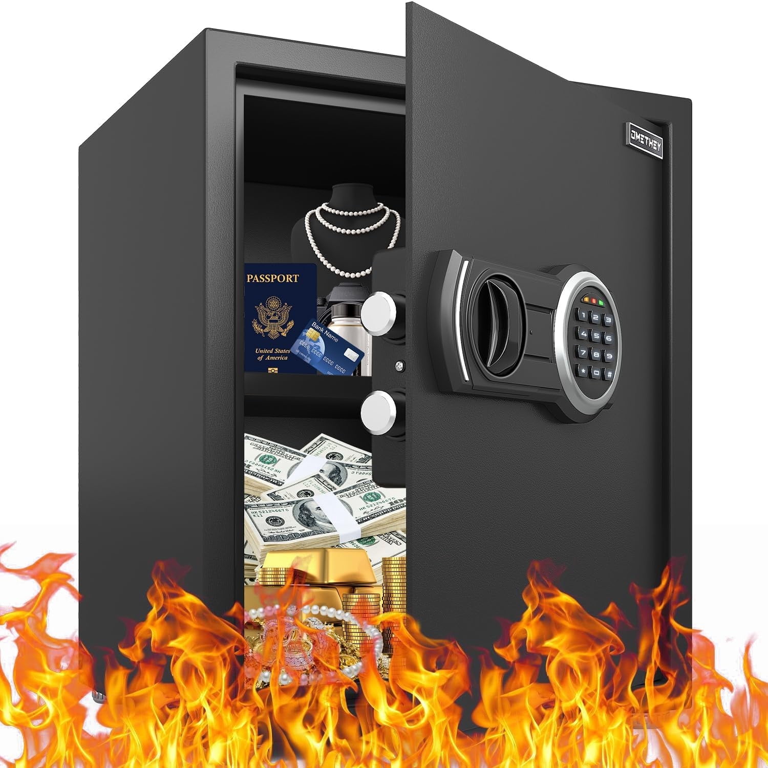 Omethey Lockable 2.0 Cub Safe Box with Backlit Dig