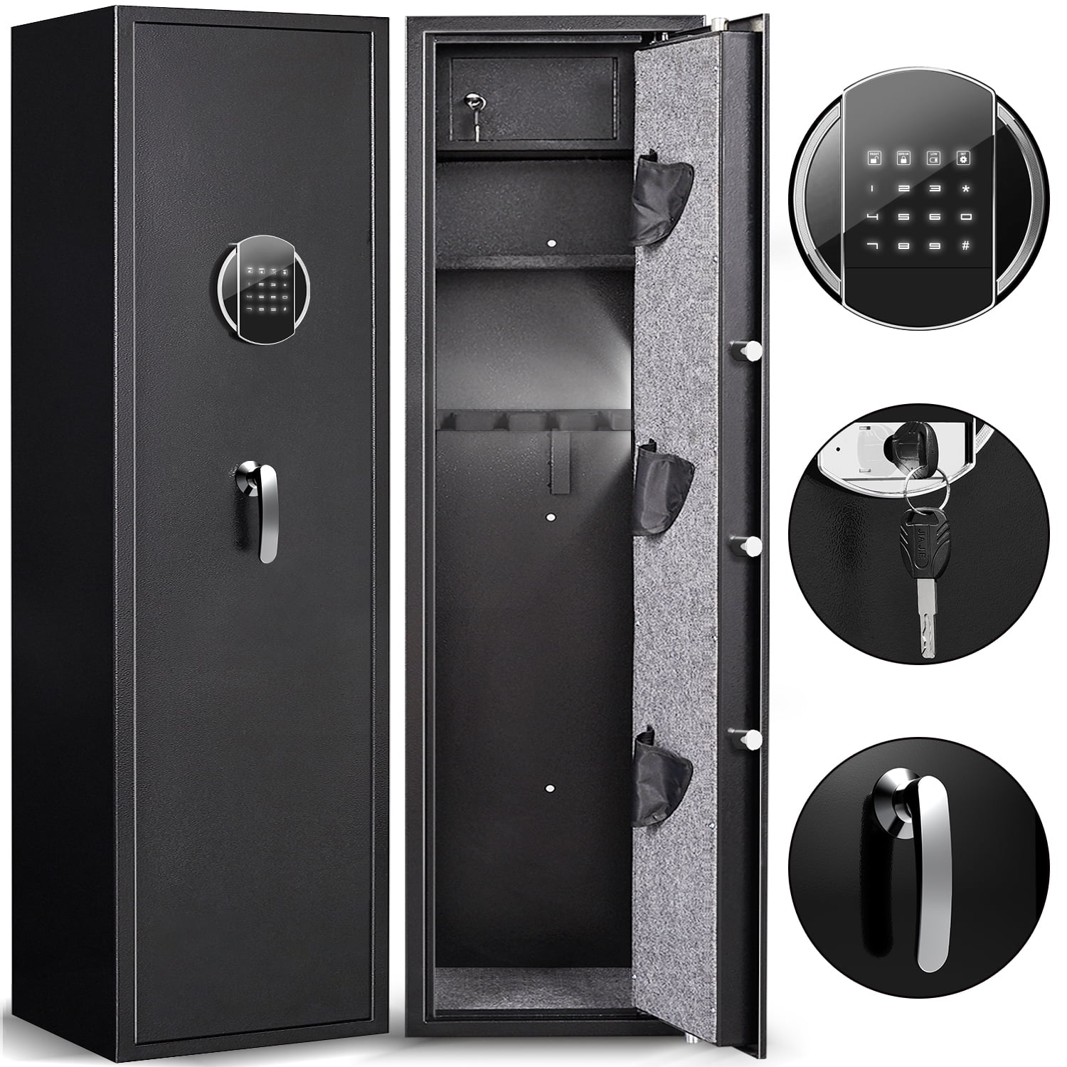 Omethey 57" Digital Keypad Gun Safe, Long Gun Safe for Home guns and Pistols, Quick Access 5 Gun