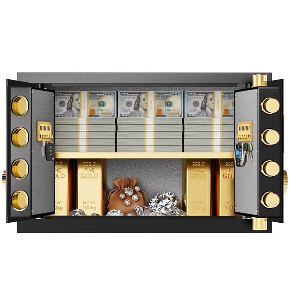 Omethey 6.0 Cubic Safe Box, Extra Large Double Door Home Safe with Removable and Adjustable Shelf, Heavy Duty Digital Safe with Security Double Key Lock for Home Office Hotel