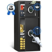 Omethey 7.0 Cub Extra Large Safe Box, Home Safe with Backlit Keypad & Deposit Slot, Home Safe with Dual Alarm Sytem & Mute Mode, Drop Slot Safe Home Valuables