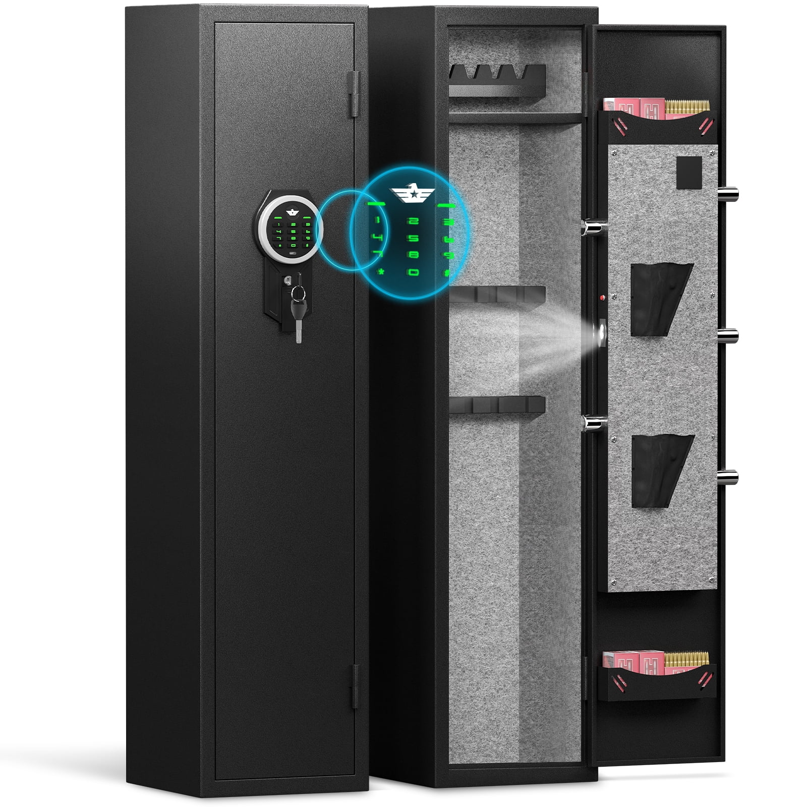 Omethey Gun Safe,3-5 Gun Digital Keypad Gun Cabinet for Home Guns and ...