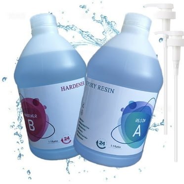 Omewoold Epoxy Resin, 1 Gallon Crystal Clear Epoxy Resin Kit Casting Resin for Art Coating Casting Jewelry DIY River Table Countertop Tumbler Wood Canvas