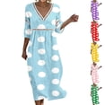 thumbnail image 1 of Omexry Elegant Dresses for Women Women's Summer Casual Printed Dress With Sleeve V-neck Dress, 1 of 4