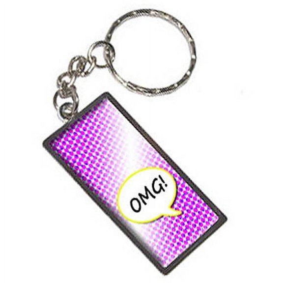 Omg! Comic Talk Bubble Keychain Key Chain Ring