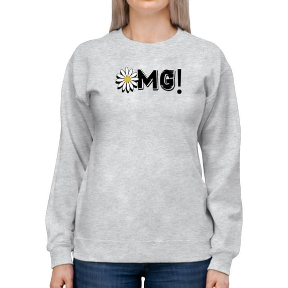 Omg Daisy Yellow Sweatshirt Women -Image by Shutterstock, Female 3X-Large