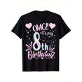 thumbnail image 1 of Omg Its My 8th Birthday Plaid Hearts Stars Graphic T Shirt For Kids Girls Boys Cute Funny 8 Year Old Birthday Gift Unisex Short Sleeve Cotton Tee, 1 of 6
